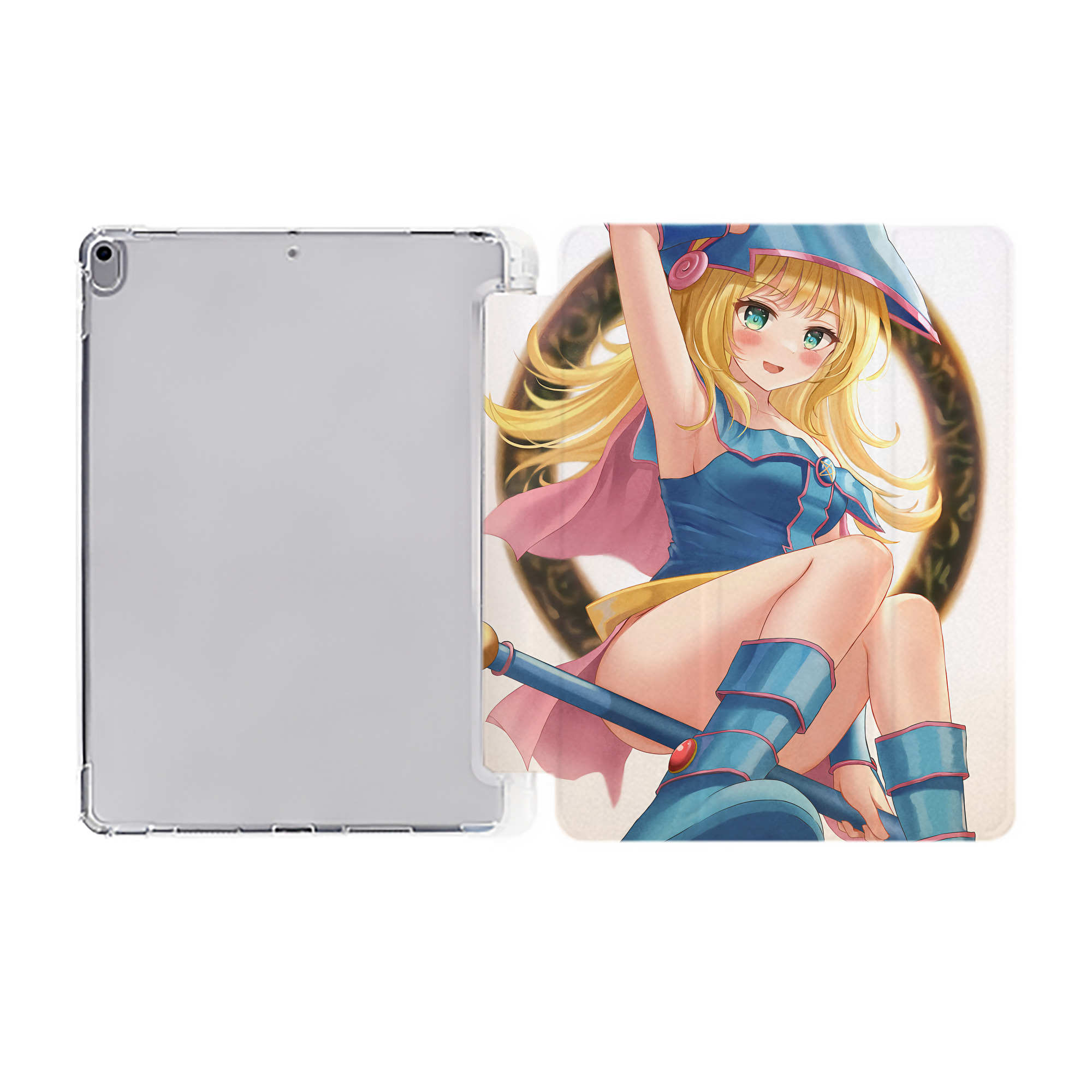 （画像用） 遊☆戯☆王 Yu-Gi-Oh! IPad ケース ペン収納付き 三つ折りスタンド PUレザー×シリコン 対応機種9.5/10.5/10.9インチ
